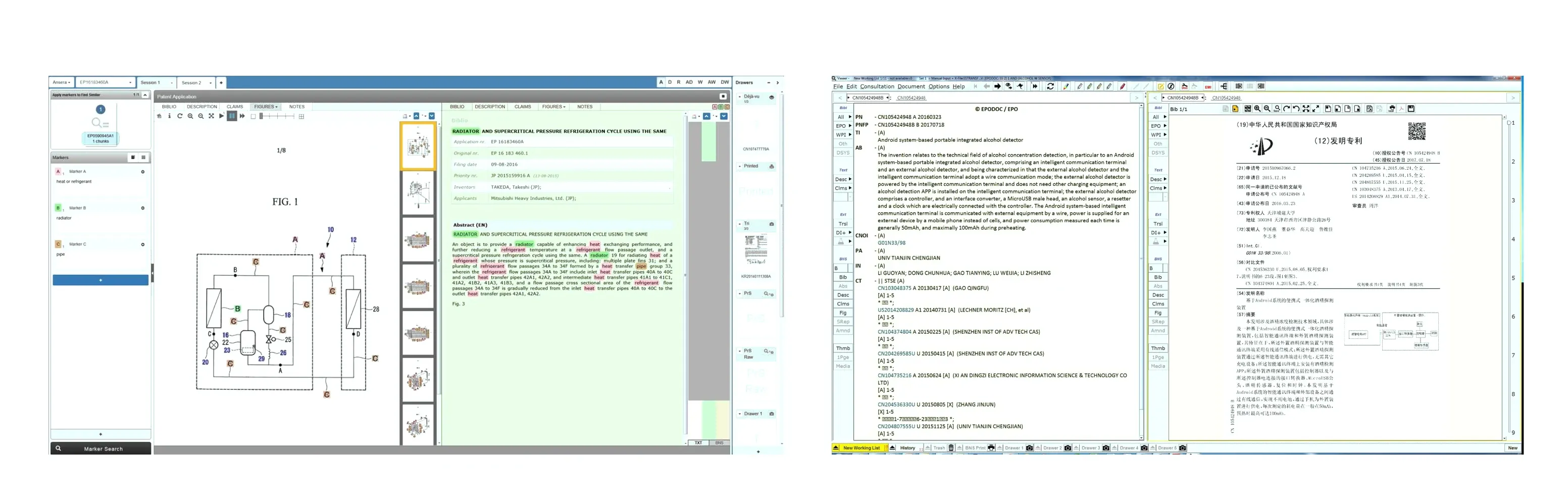 The two legacy tools: Ansera for patent searches, and JViewer for reading and annotating documents