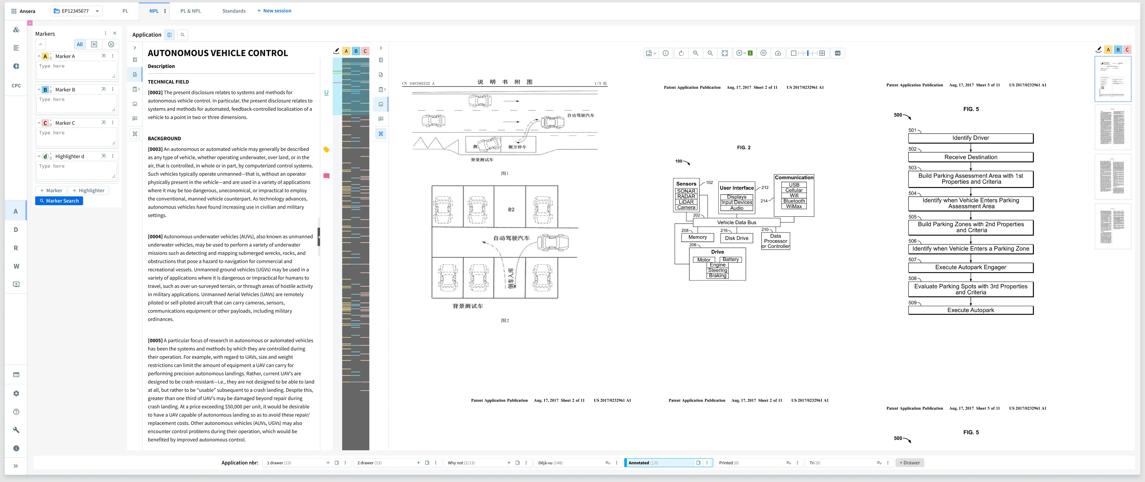 The 4K template, 3840 pixels wide: markers, the application text and its drawings side by side